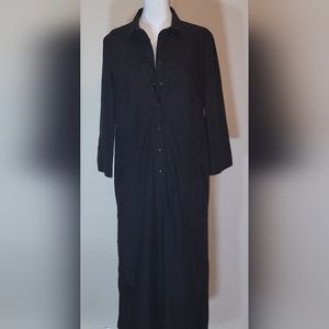 Akris Punto | Long Black Shirt Dress 100% Cotton 8